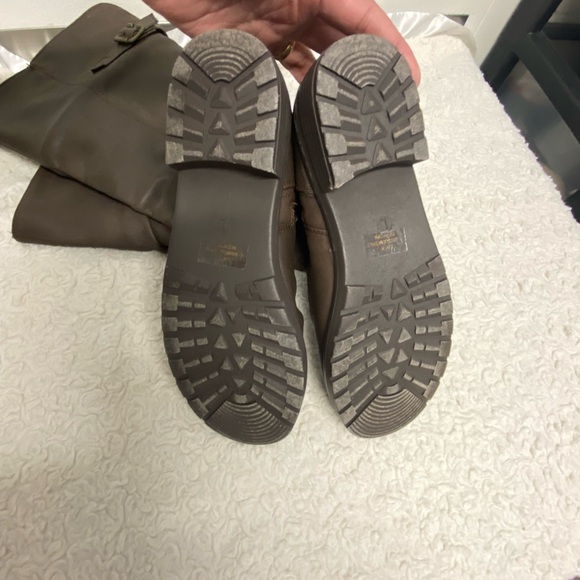 Rue 21 Light Brown Faux Leather Knee Buckle Strap Zip Boots women’s L 8-9 - Picture 9 of 13